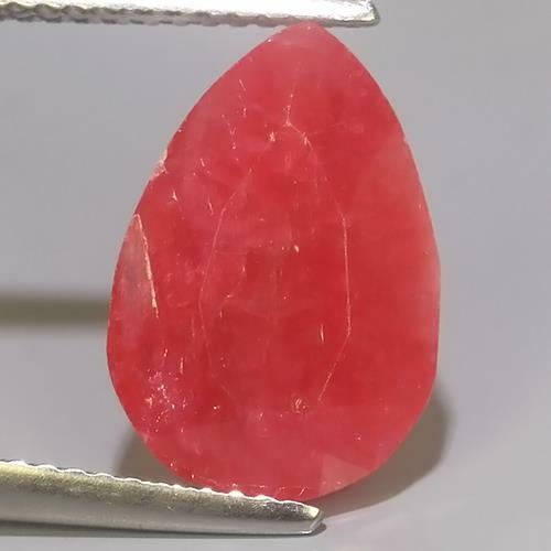 6.45Cts Natural Red Rhodonite Peru 14.2×9.6×6.7mm Gemstone Free Shipping