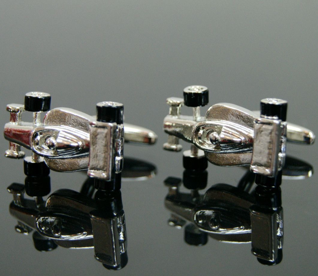 New Stainless Steel Mens Formula One Racing Car Cuff Links Cufflinks clinks80