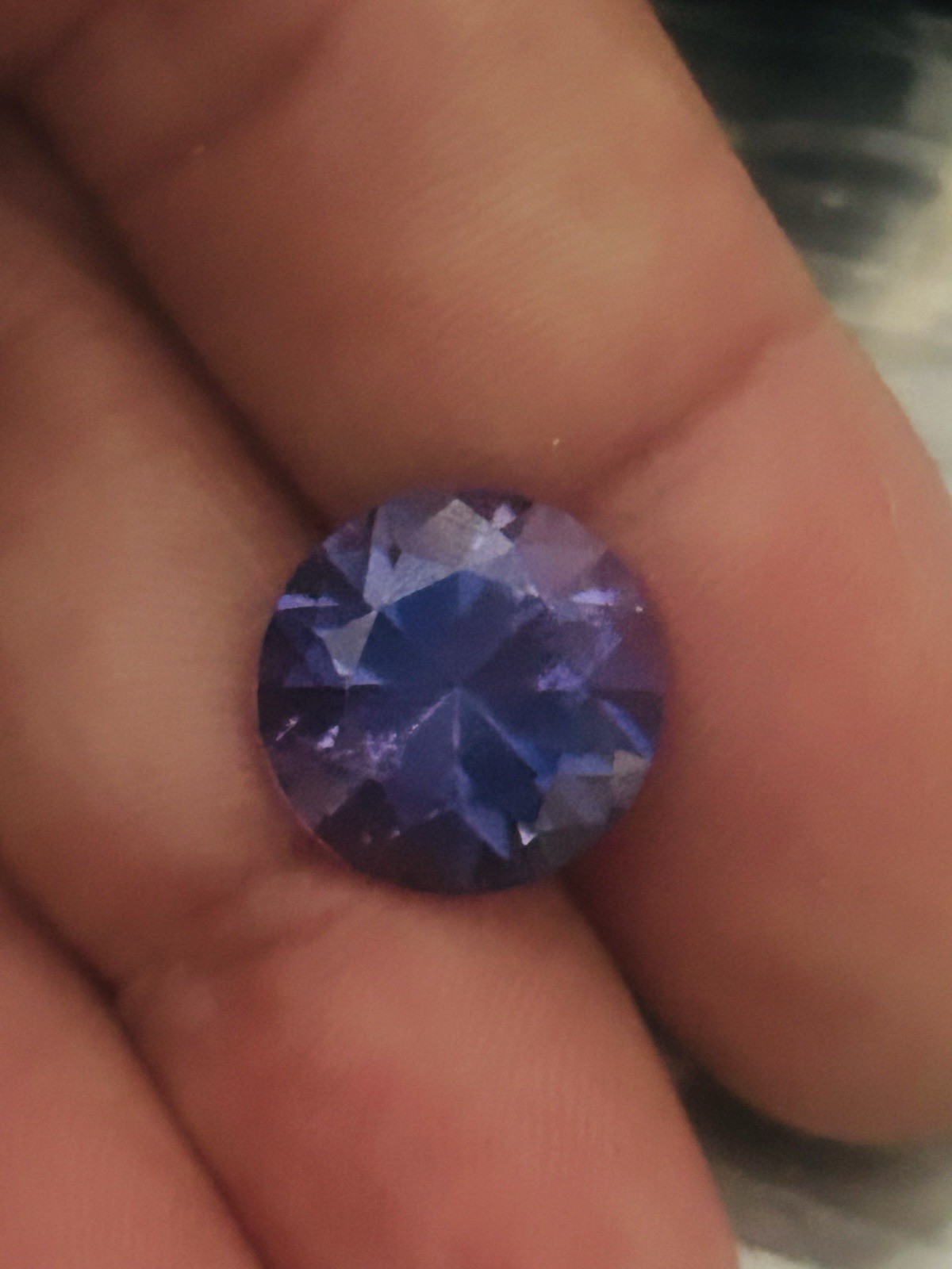 8.3 Ctw-11mm Round Royal Purple-Blue Color Change Sapphire