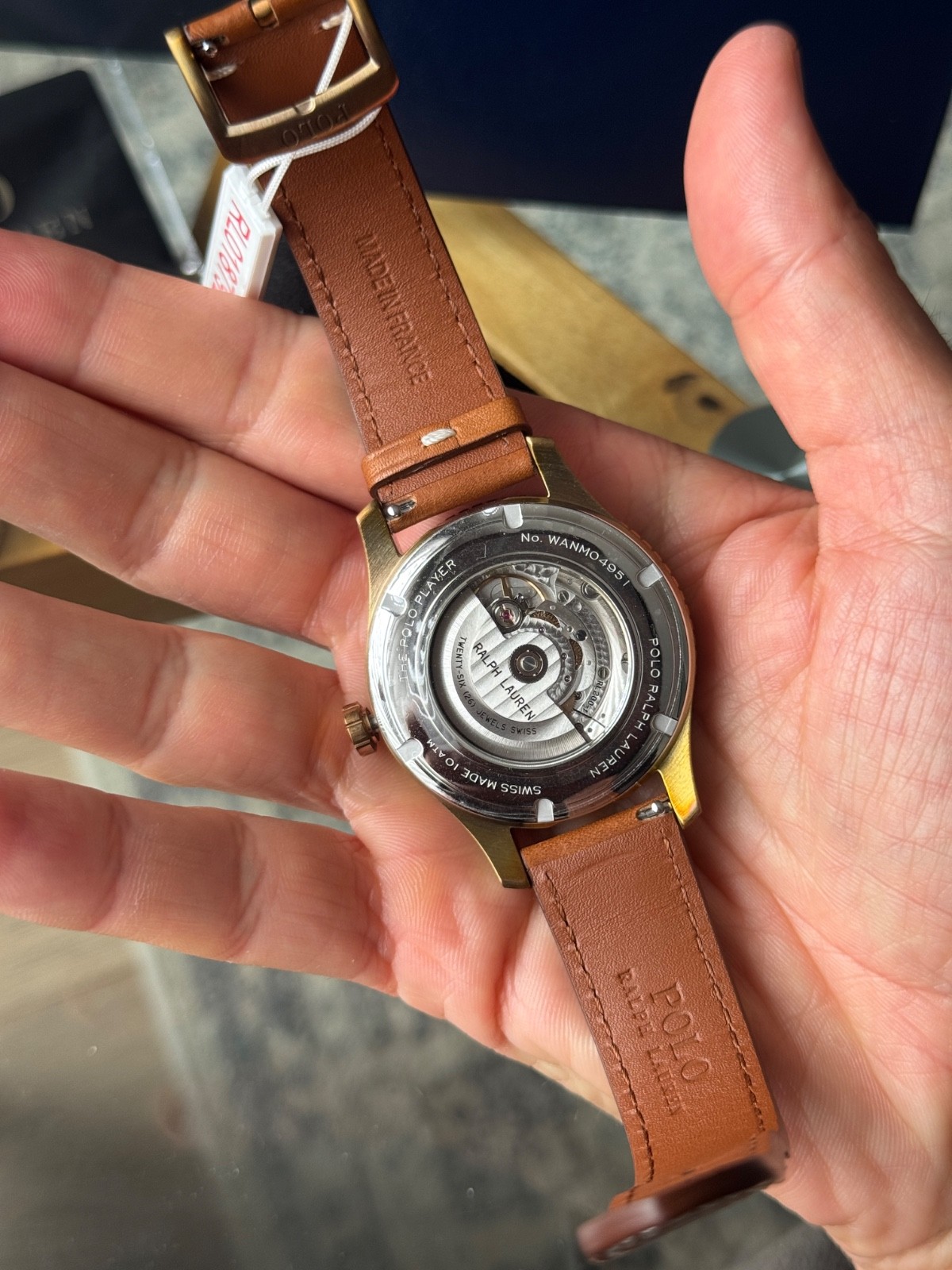 £1,890 NEW Ralph Lauren Polo Watch Automatic Brown Leather Mens Strap 42mm