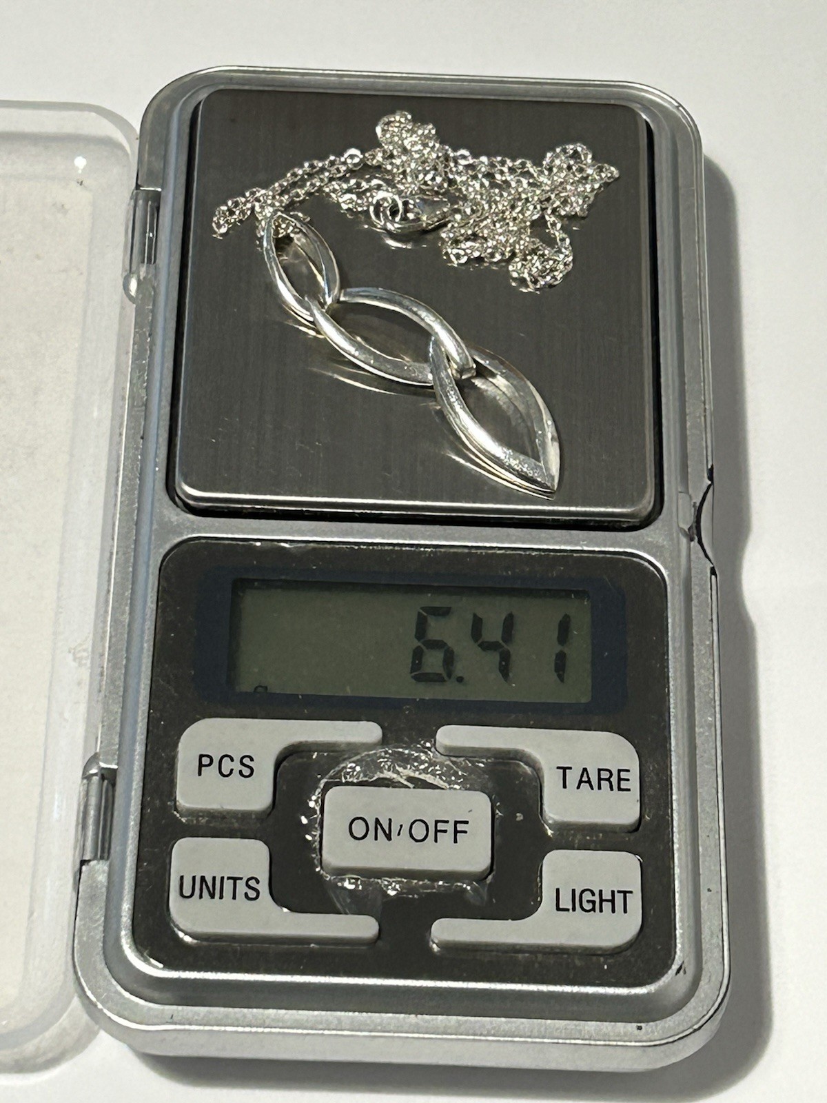 Lovely Sterling Silver 5cm Interlinked Pendant 45cm (17.7”) Necklace (6.41g)