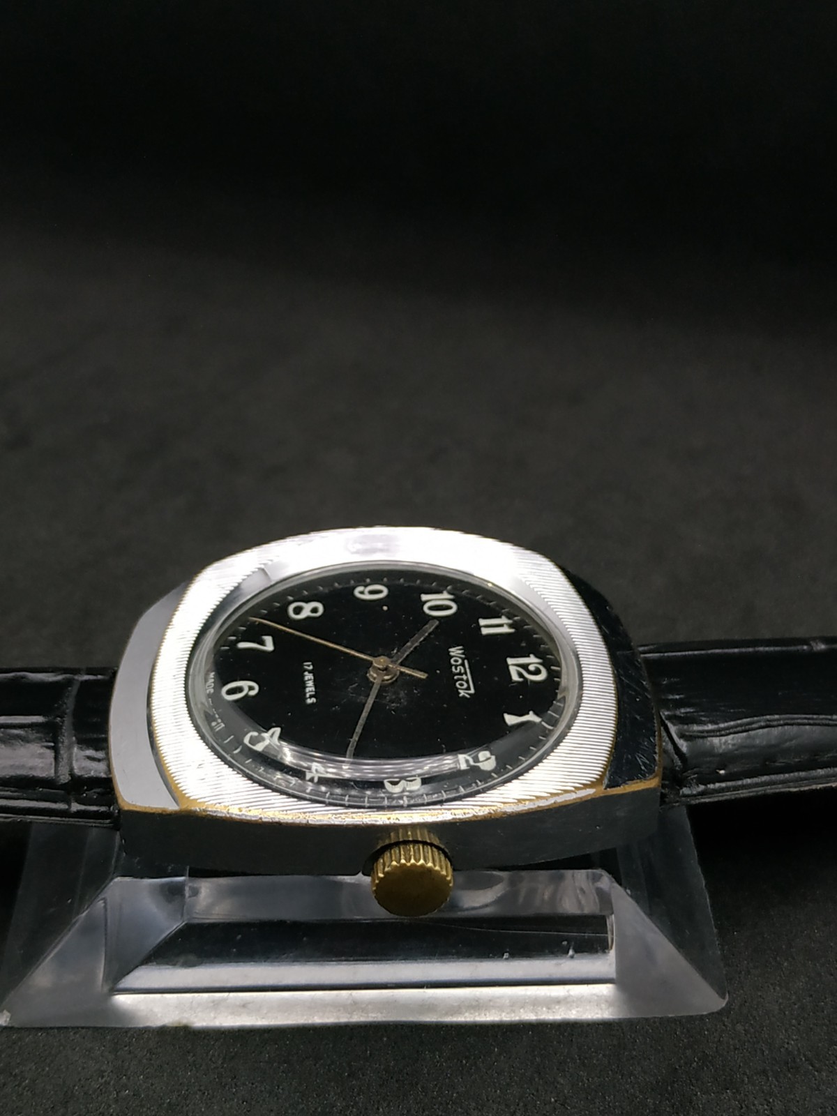 Men’s Dress Watch Wostok Vintage USSR Mechanical 2409A Retro Vostok Black Soviet