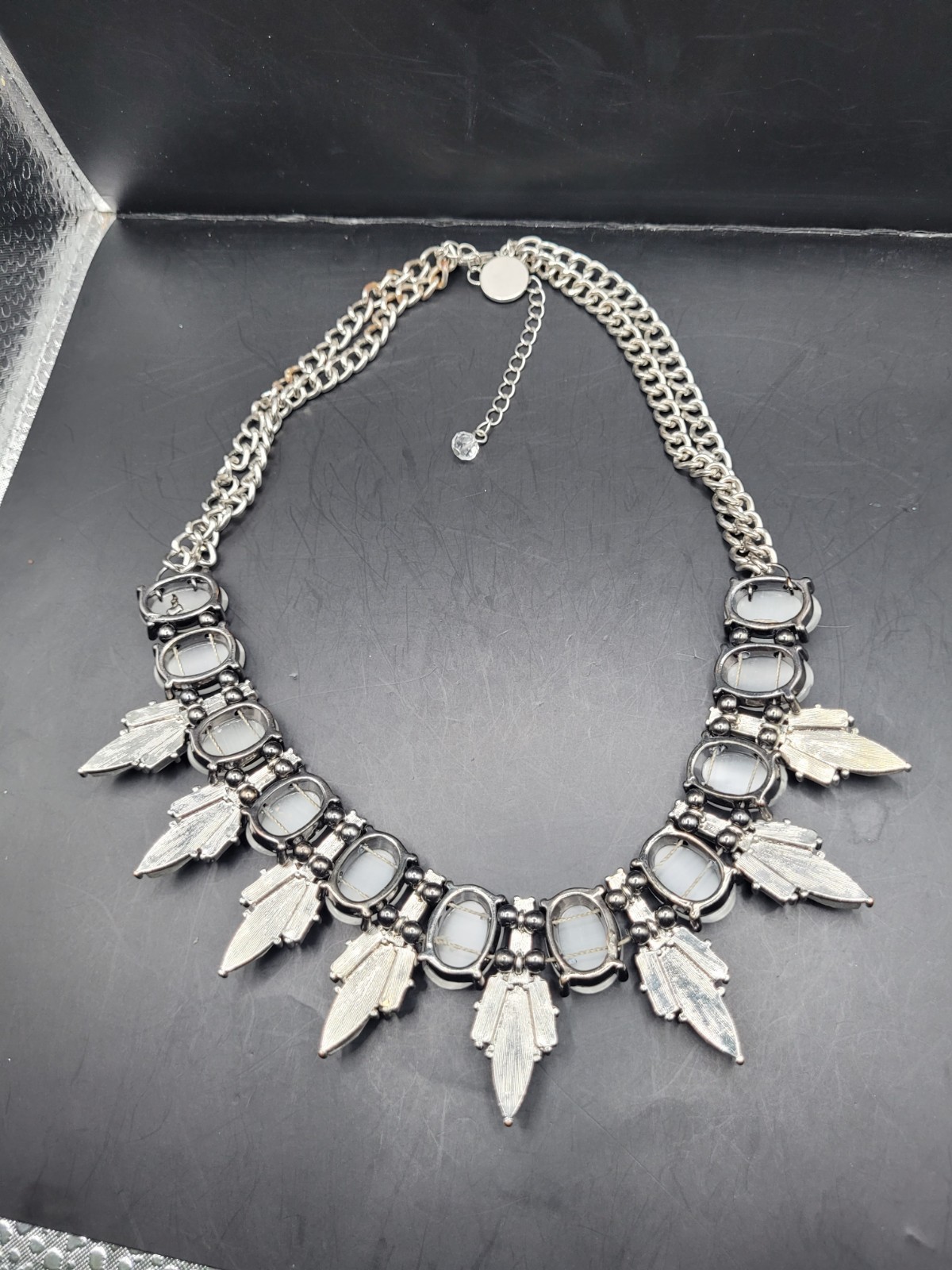 white house black market necklace Art Deco Crystal Pointy