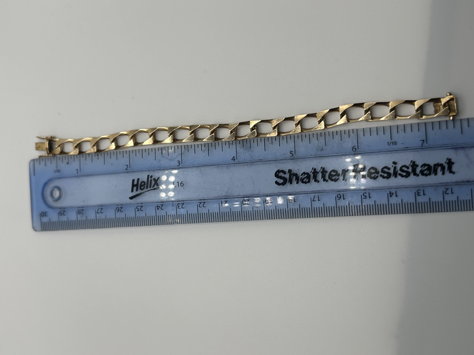 9ct 375 Yellow Gold Cuban Link Bracelet 12.66g 7.5 inches