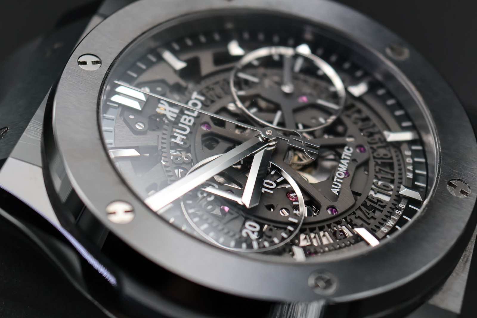 Hublot Classic Fusion Aerofusion Black Magic Skeleton 525.CM.0170.RX $18.8k MSRP