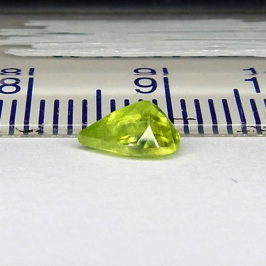Green Sphene Pleochroic Flash Natural Earth Mined Unheated 7x4mm Faceted Pear