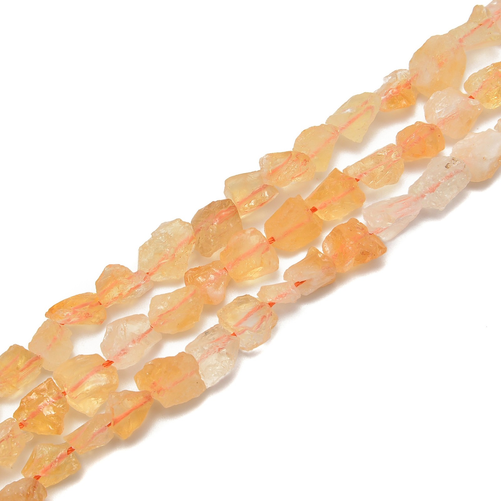 Citrine Rough Nugget Chunks Side Drill Beads Approx 9x10mm 15.5″ Strand