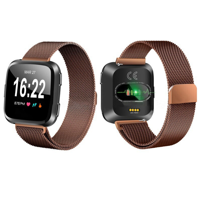 For Fitbit Versa 1/2/3/Sense Milanese Band Metal Stainless Steel Magnet Strap
