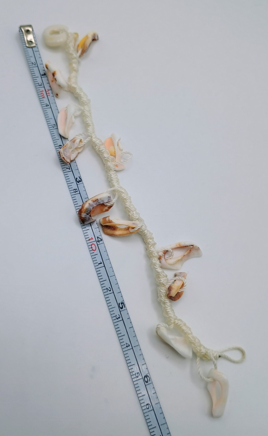 Handmade Macrame Anklet with Natural Mother-of-Pearl Shells