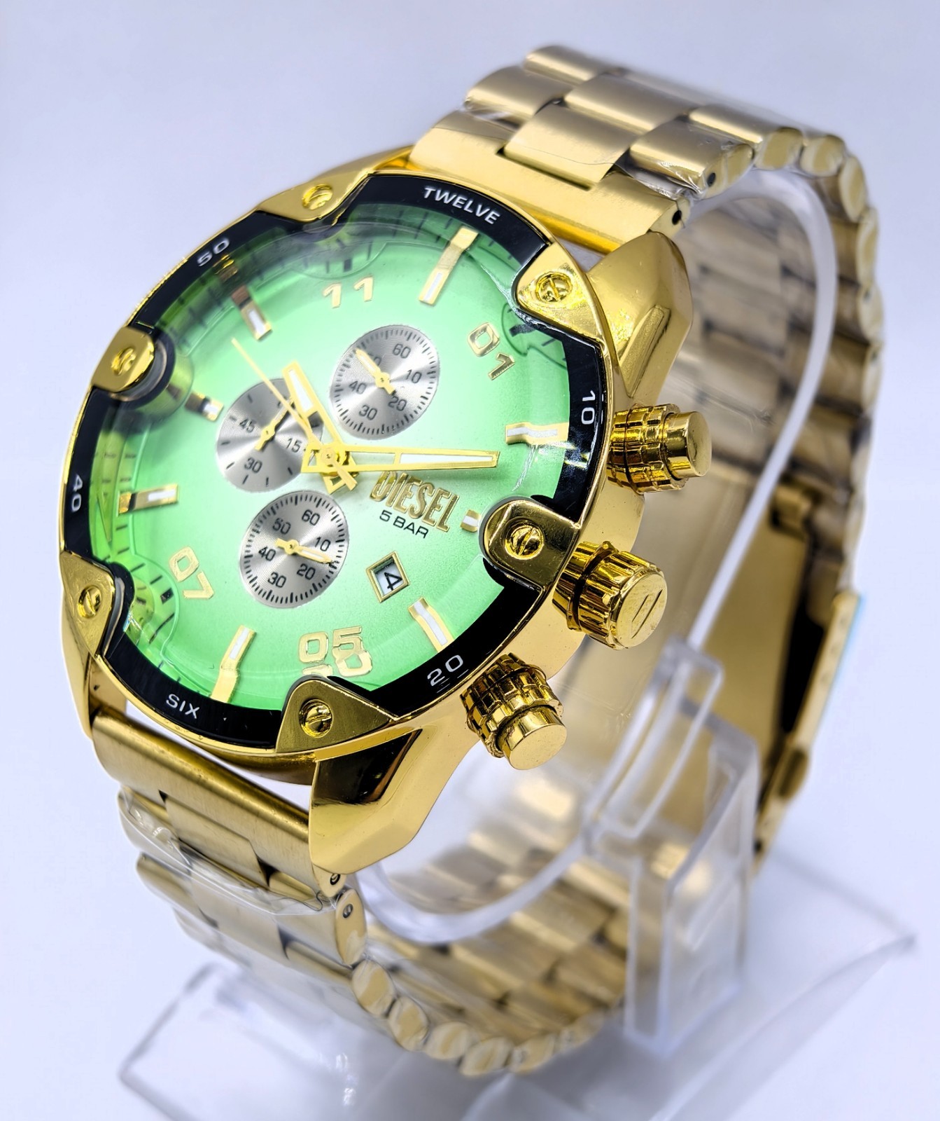 Fantastic Diesel Spiker ”ONLY THE BRAVE” Chronograph Quartz Men’s Wrist Watch