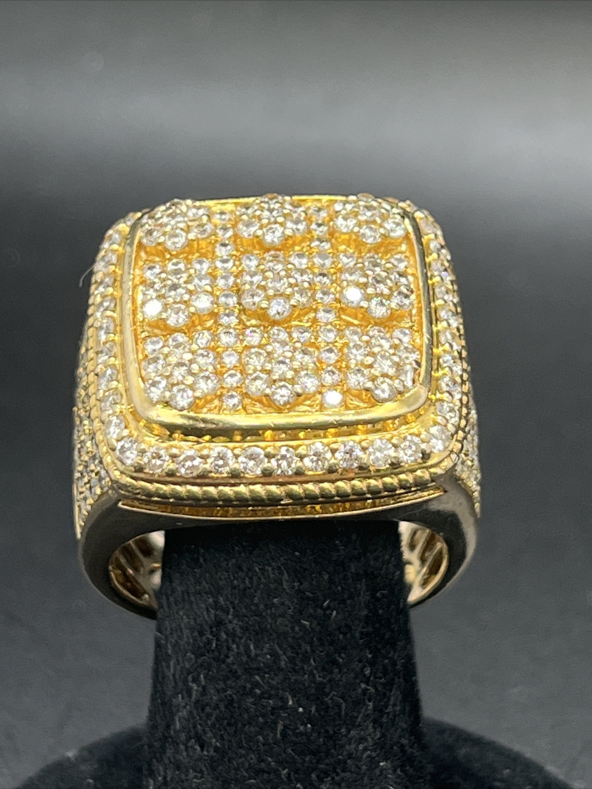 14K Solid Yellow Gold Diamond 2.00CT Men’s Ring Size 10.5