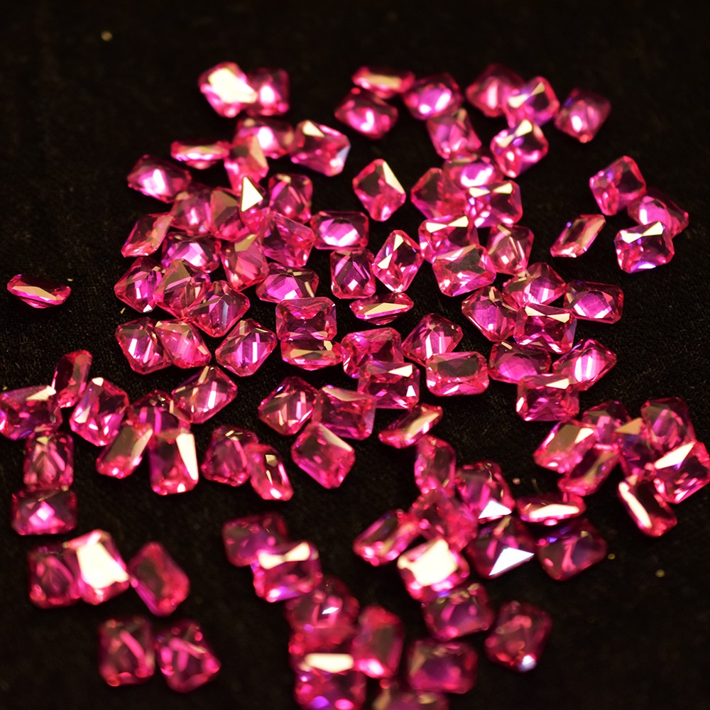 CERTIFIED Pink Sapphire 12.00 Ct 7×5 mm Lot Perfect Emerald Cut Natural Gemstone