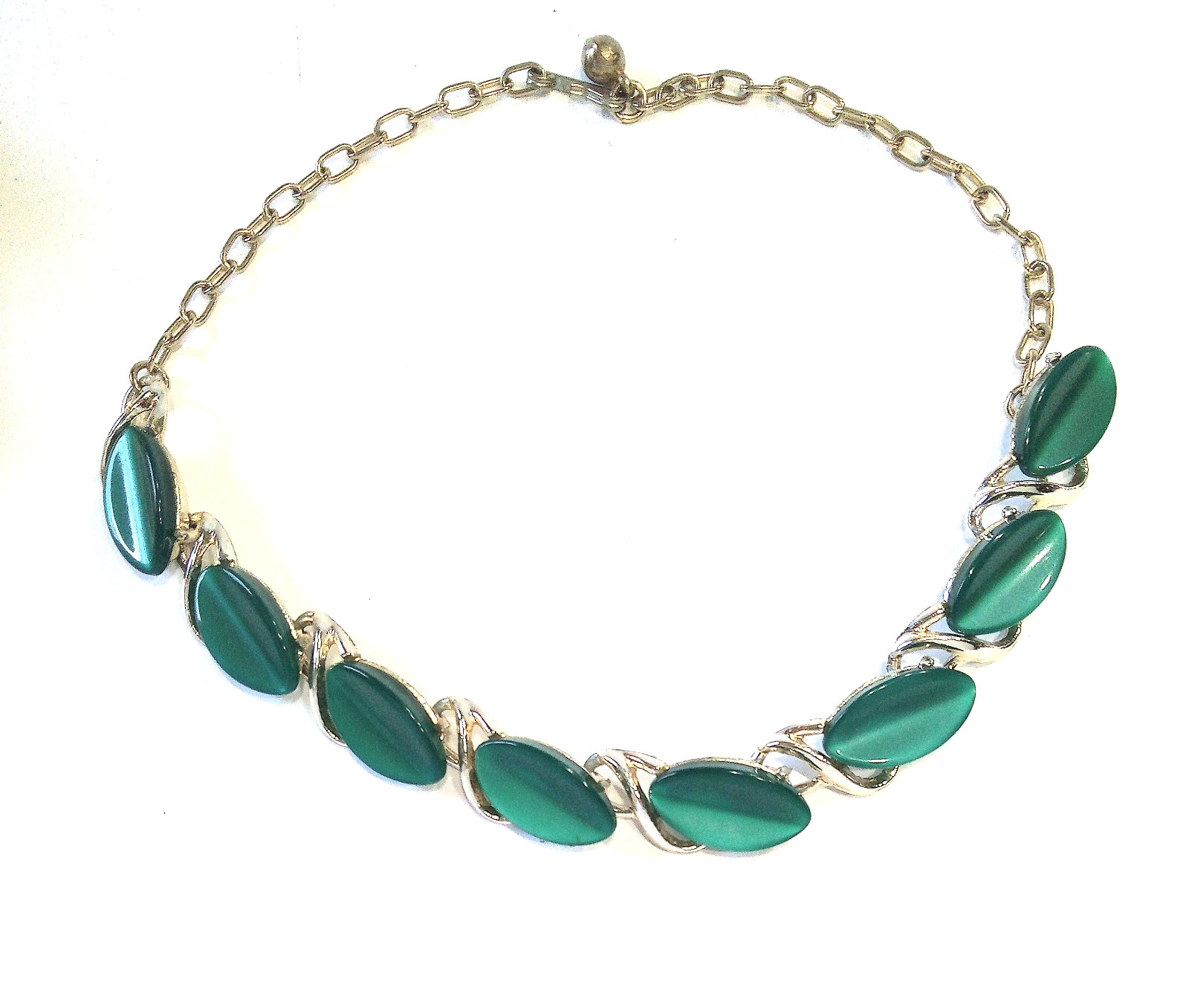 Vintage Aqua Color Faux Stones Necklace Nice