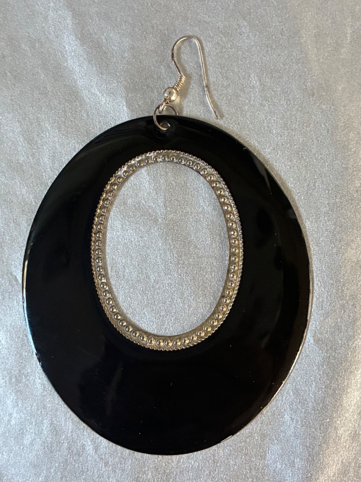 Lot of 3 Pair Bold Oversized Pierced Earrings Black Silver Gold Tone Geometric