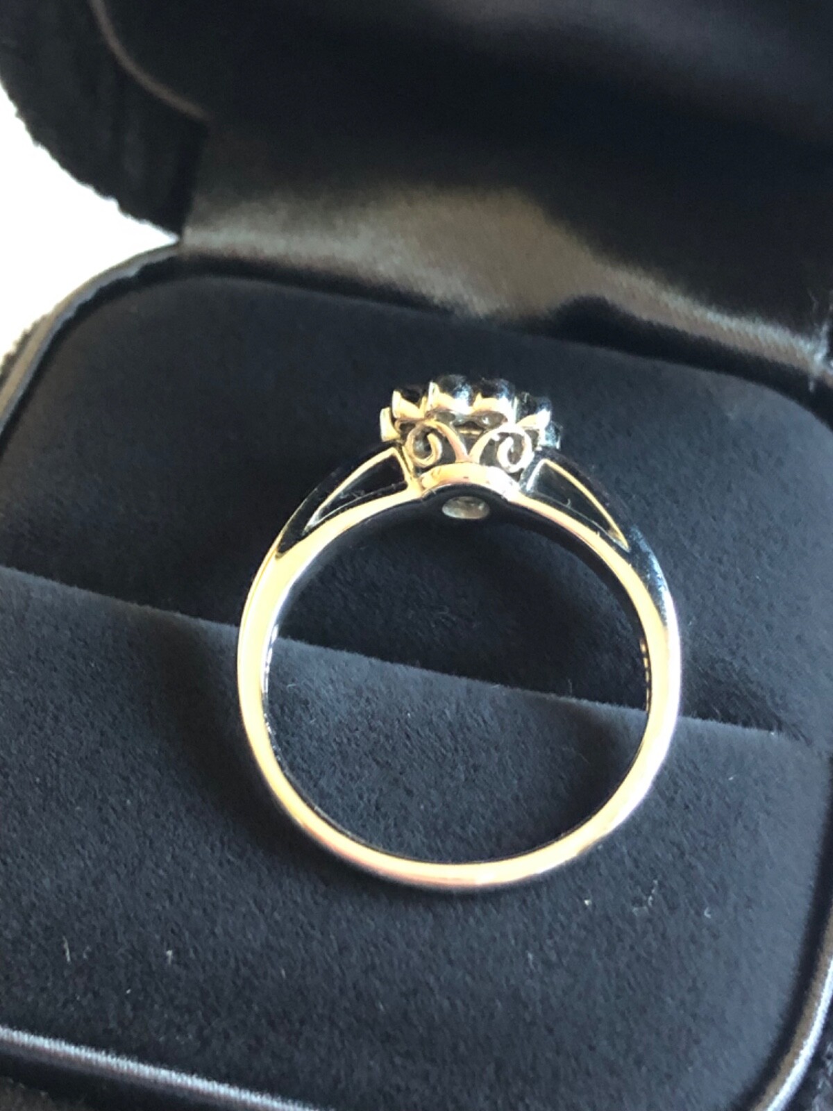 Tiffany & Co. milgrain flower diamond ring platinum 950 CTW 0.27 6.5 engagement