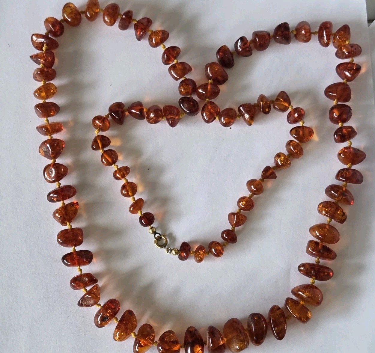 Baltic Amber Nuggets Knotted Necklace & Earrings
