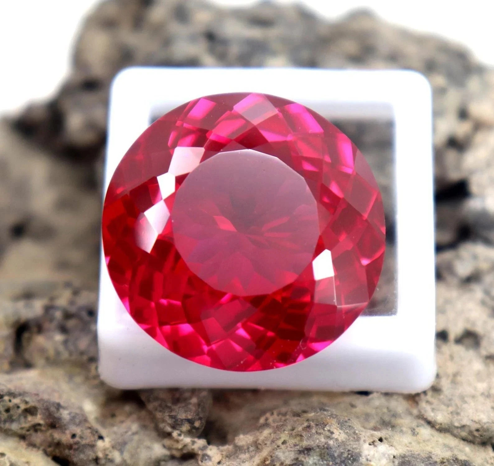 45 Ct Mozambique Red Ruby Round Cut Certified Loose Gemstone