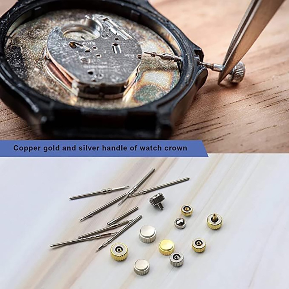 170 PCS Watch Crown Spring Bar Set Watch Stem Extender Crowns Repair Replacement