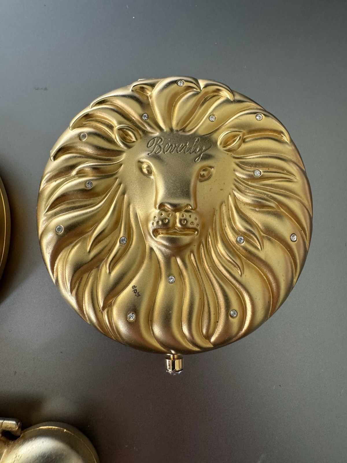 Lot of 3 – Estée Lauder Golden Zodiac Finished Solid Perfume Compact – Engraved