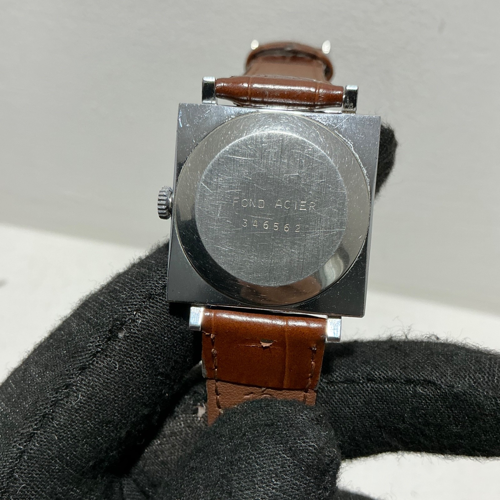 Vintage Yema Automatic Arabic Date Textured Dial Square 29mm Swiss