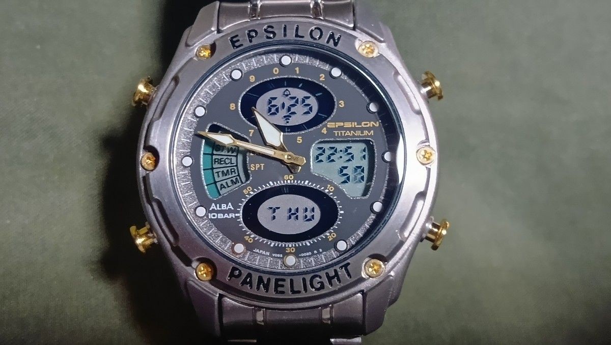 SEIKO ALBA EPSILON TITANIUM Panel Light Digital Analog Men’s Watch