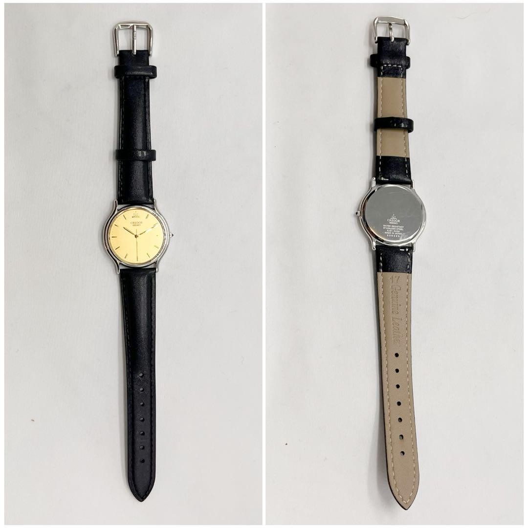Seiko Credor 8J81-6A30 Men’s Quartz Watch Black Japan 075913