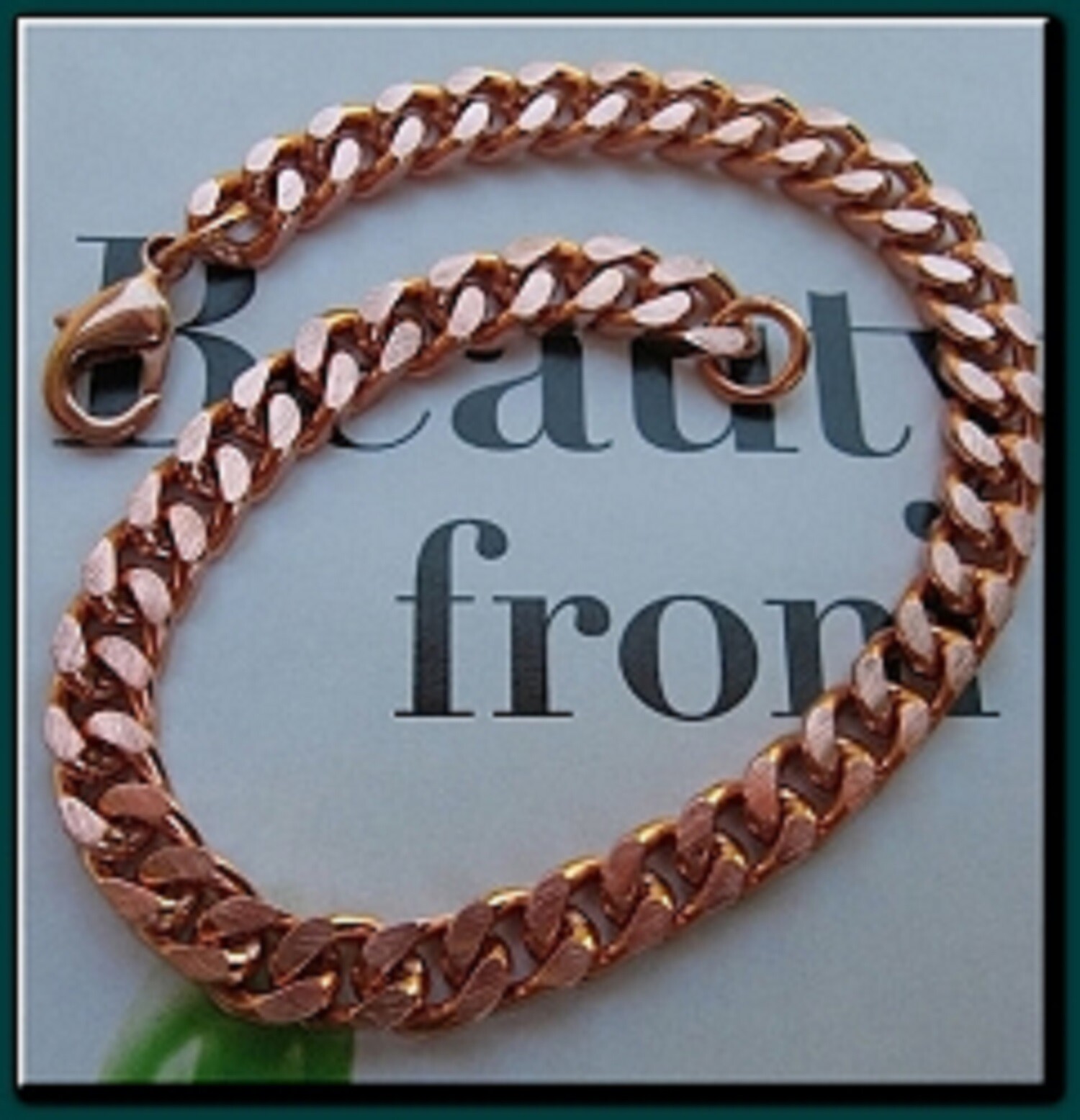 Solid Copper 1/4 of an inch wide Men’s 8 Inch Link Bracelet CB651G.