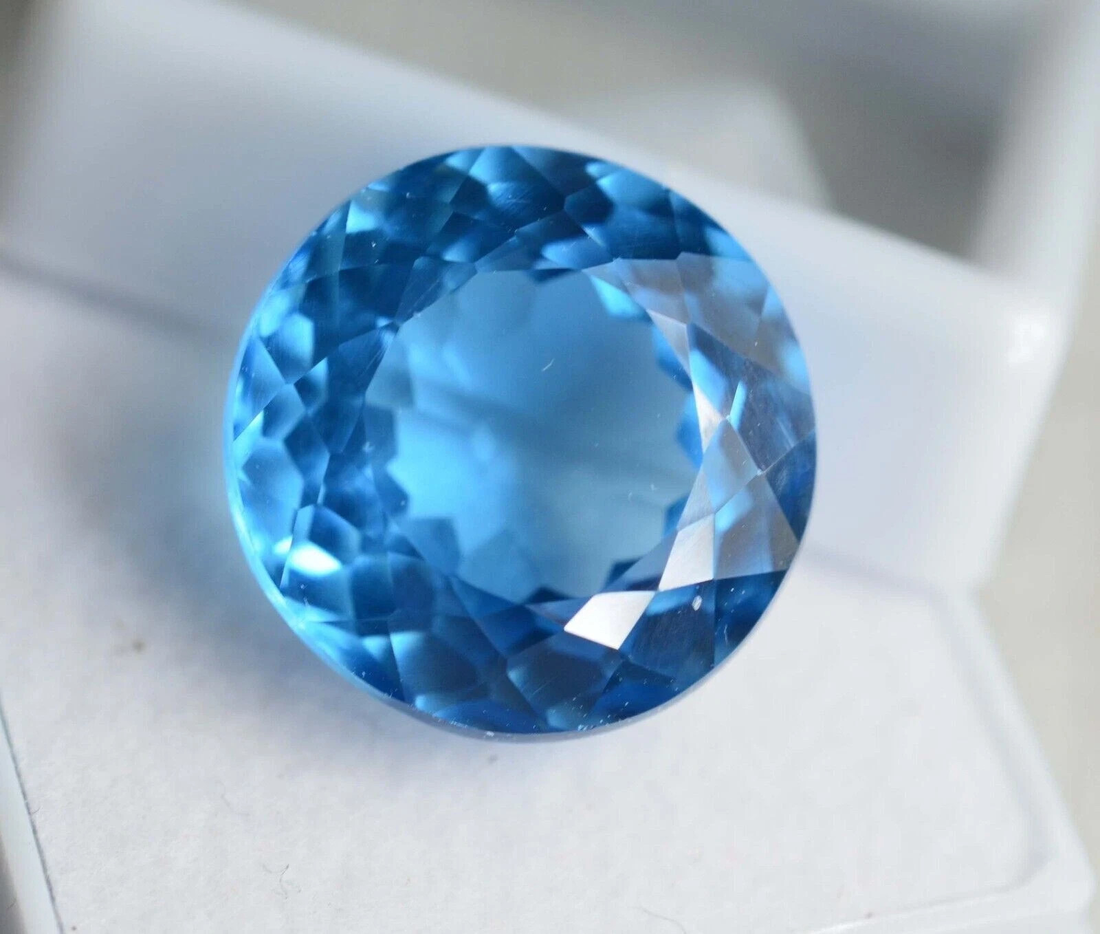 Natural 14 Ct+ Santa Maria Blue Aquamarine Round Cut Certified Loose Gemstone