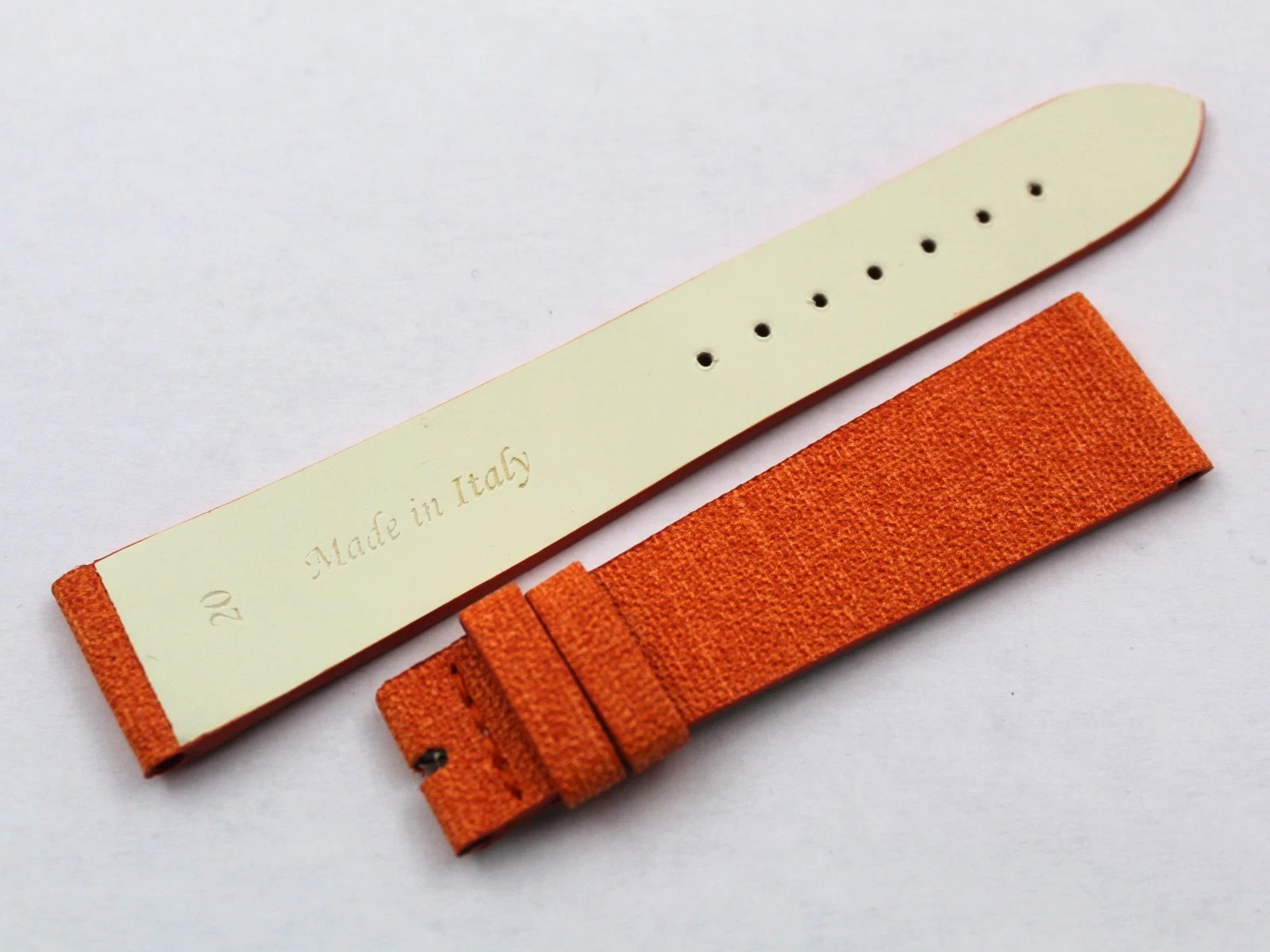 Watch Band Material Vegan Orange Various Sizes Handmade Top Quality Made Italy