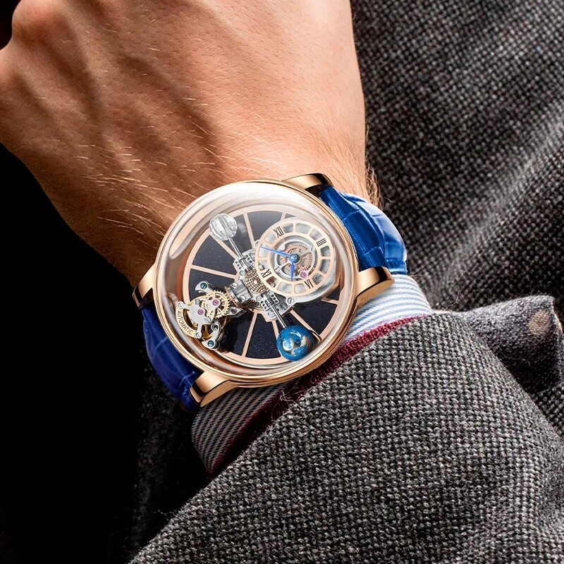 2023 PINDU Design Luxury Men’s Quartz Watch Diamond Tourbillon 3Bar Astronomi