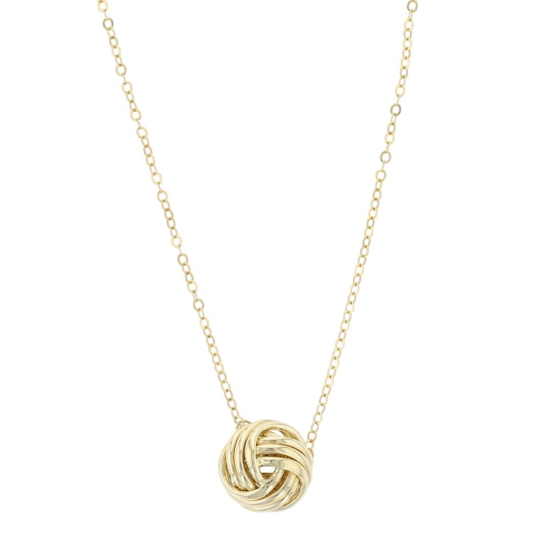 11.6mm Love Knot Cable Chain 18″ Necklace 14k Yellow Gold 2.09 Grams