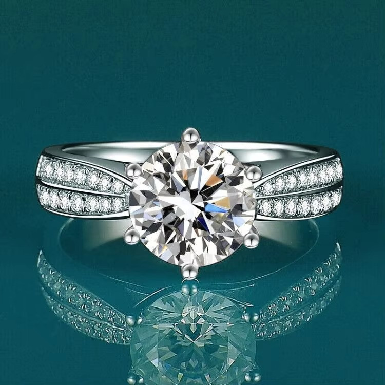 Silver Rings For woman Shining crystal adjustable size Fashion Gifts engagement