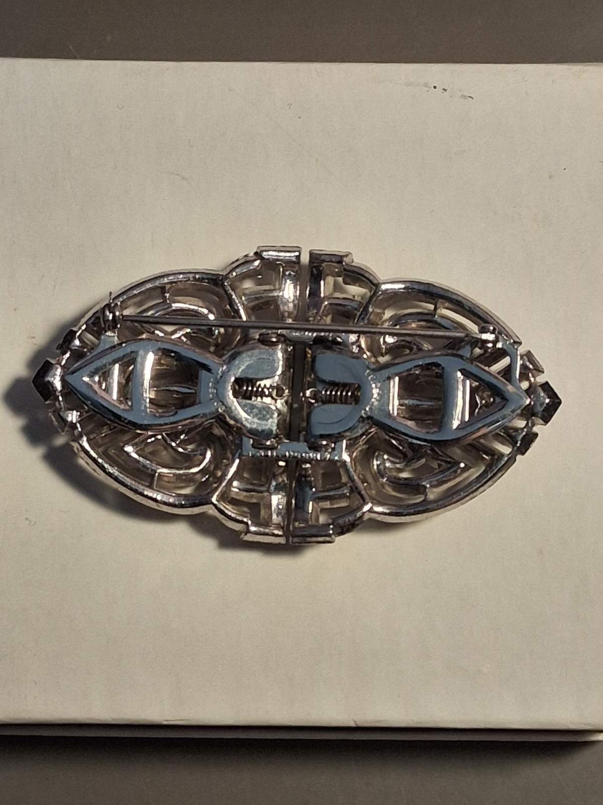 CORO DUETTE Brooch Dress Clip Set Rhinestone Art Deco 1930s RARE VERSION Signed