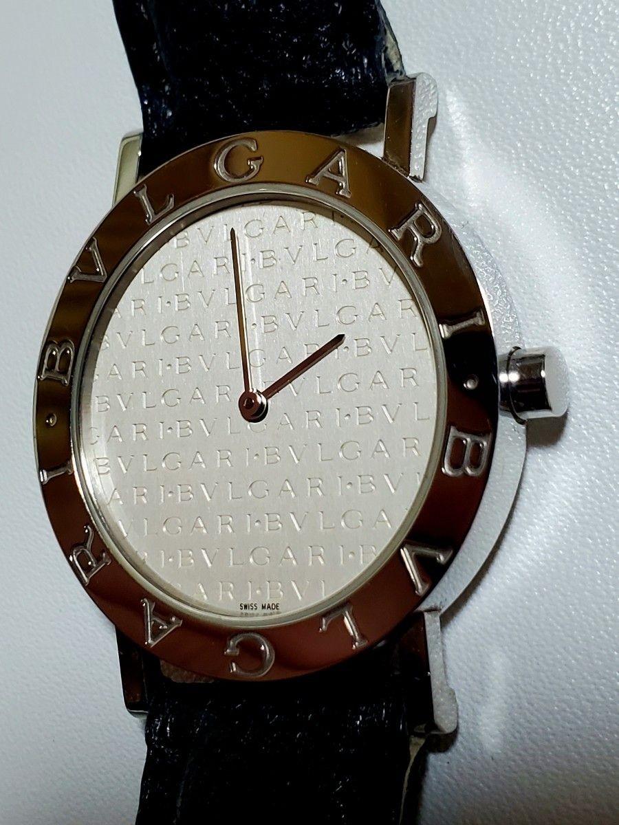 [B1P] BVLGARI BB33 Logo Mania White Dial Quartz Men’s Watch [k3p]