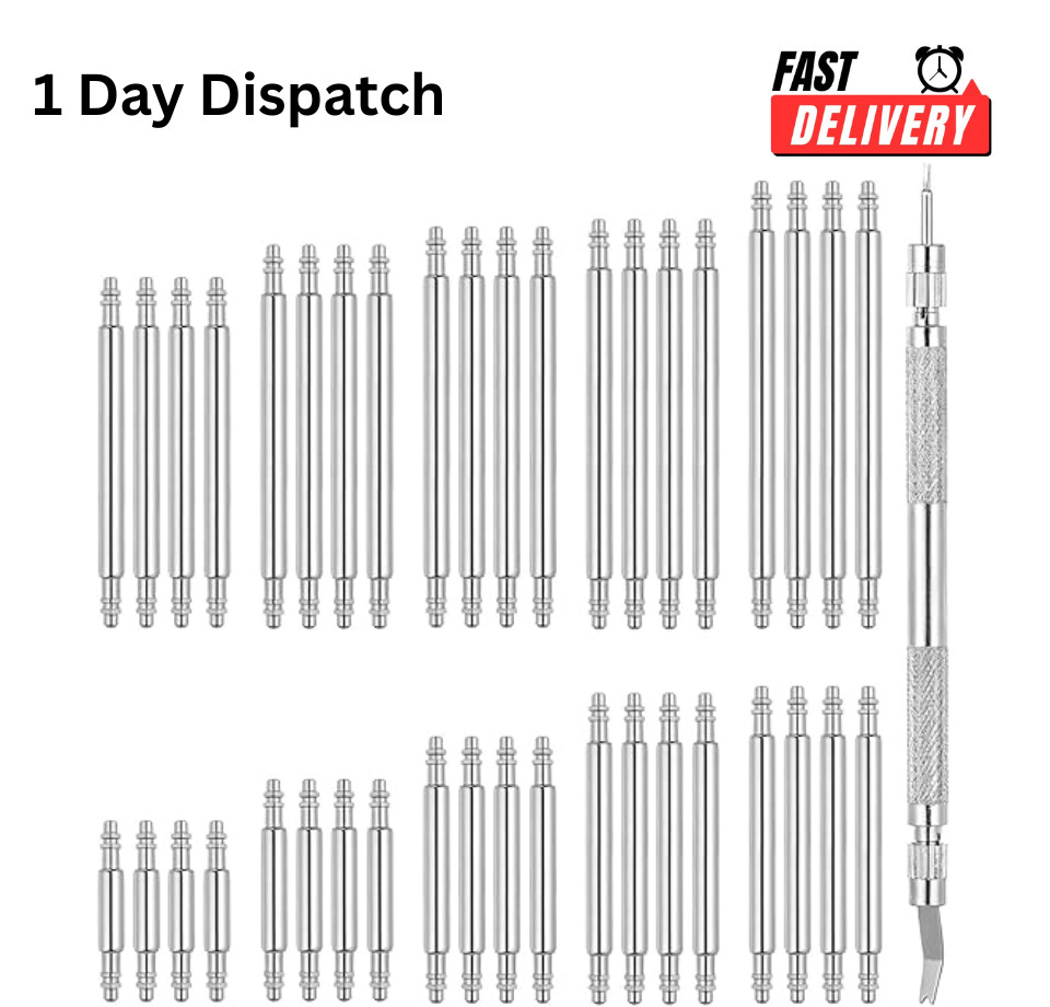 41PCS Watch Band Pins Spring Bar Kit 8-26mm Stainless Steel Repair Tool Set