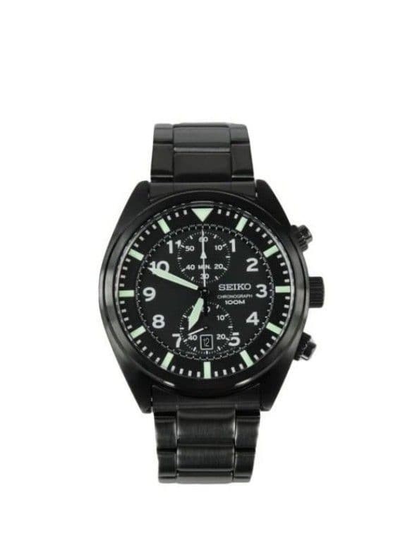 SEIKO Chronograph SNN233-P1 Black Watch From Japan Re-imported model