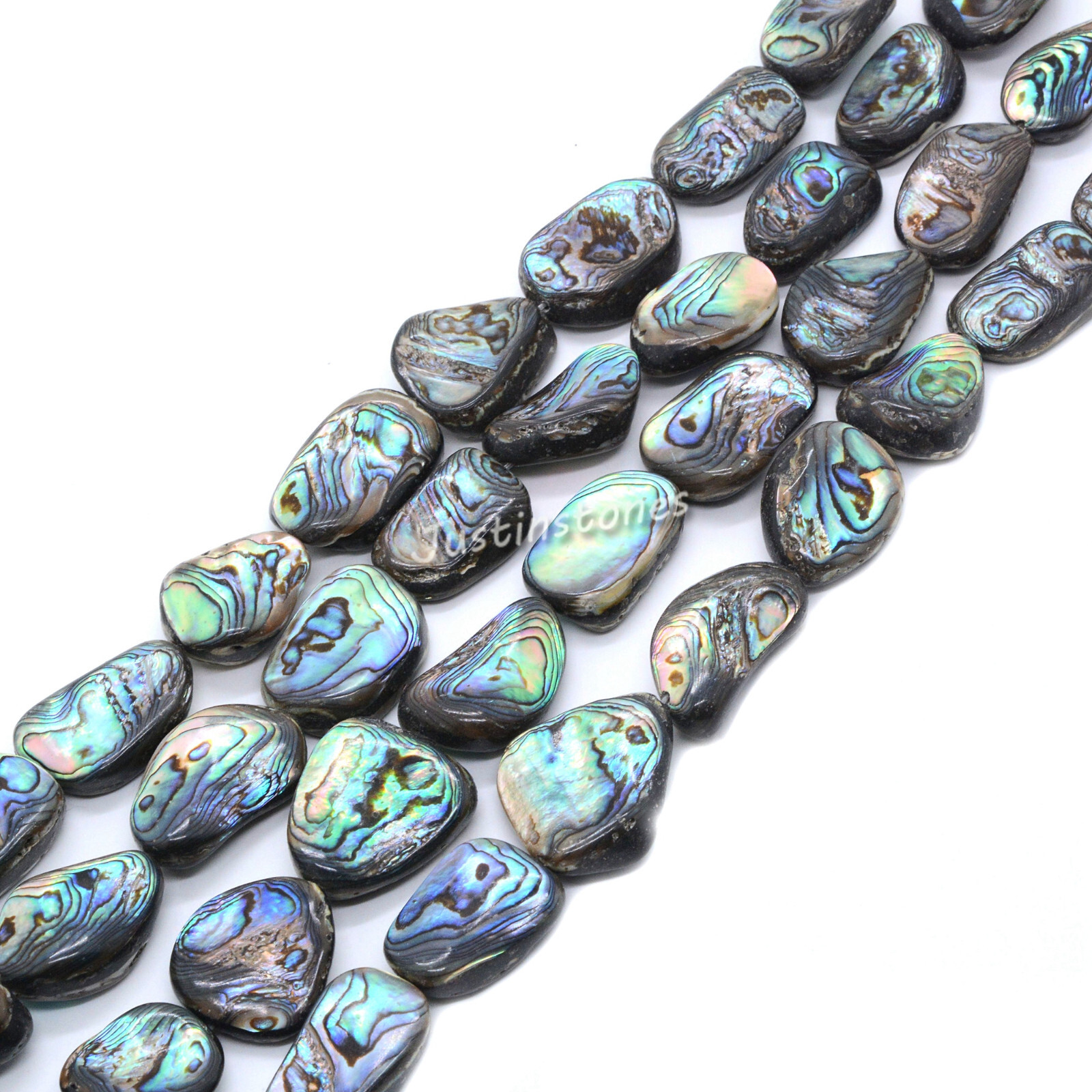 23-28mm Twist Oval Abalone Shell Freeform Jewelry Making DIY Loose Beads 15″