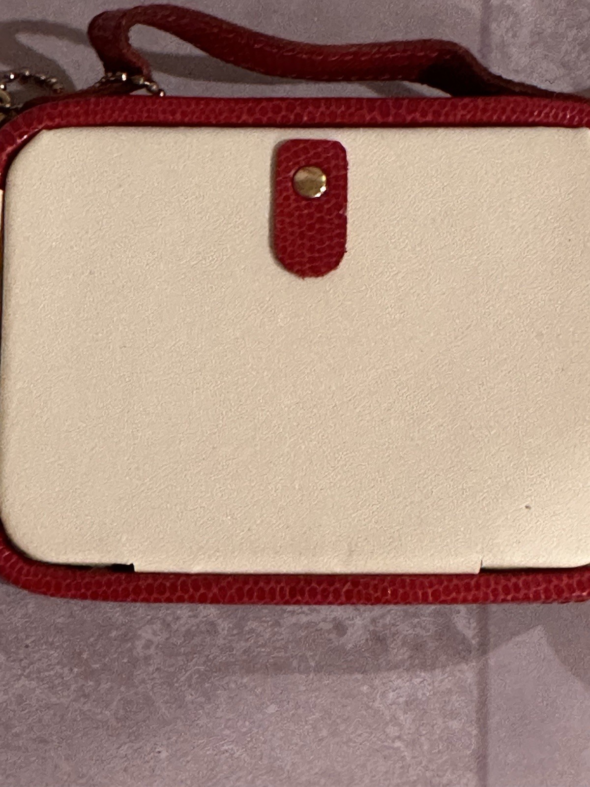 Vintage Wolf Designs Red Lizard Travel Jewelry Box Case Compact Mirror Organizer