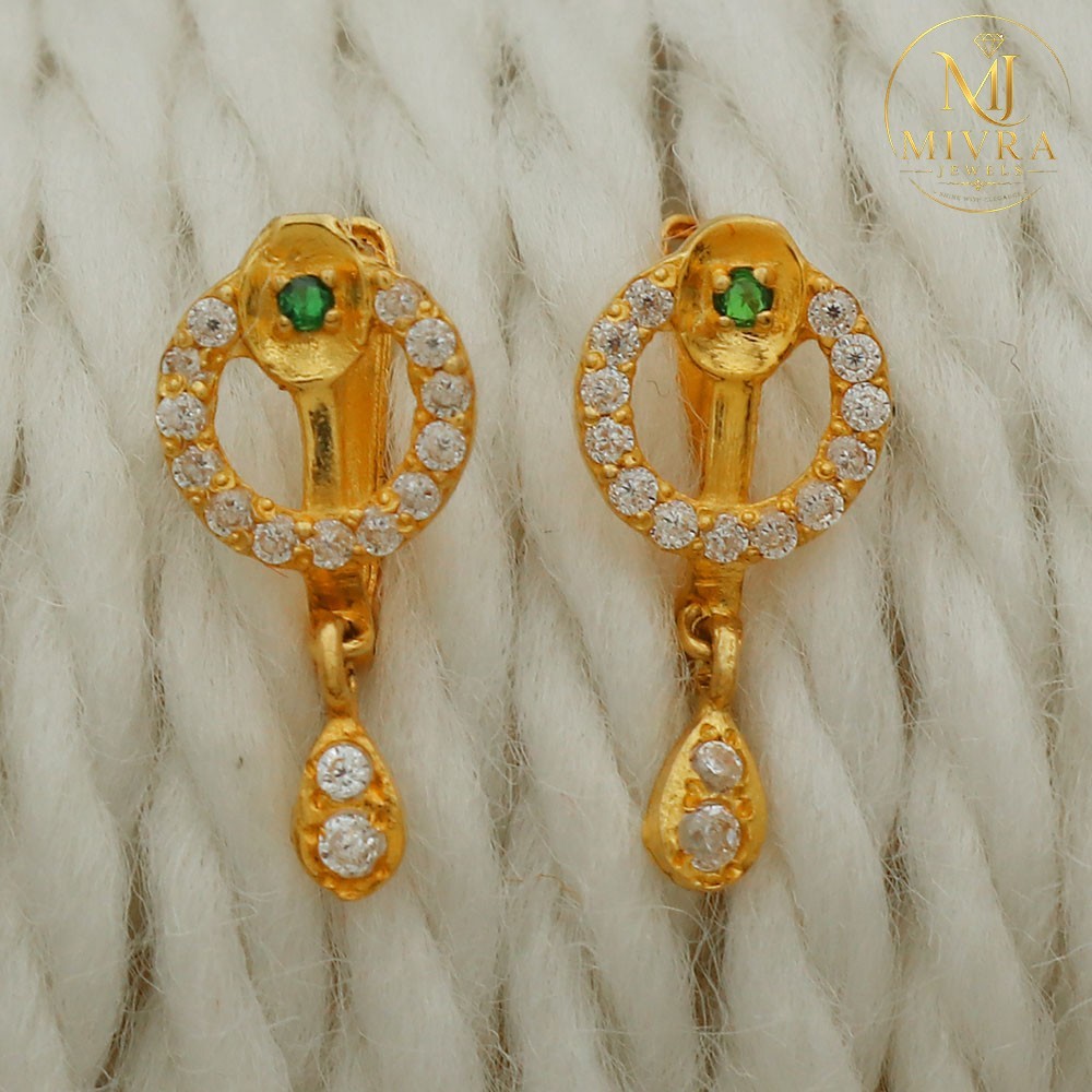 22K Seal Sparkle Gold Stud Earrings 1.5cm Lightweight Fine Jewelry Wife Gift