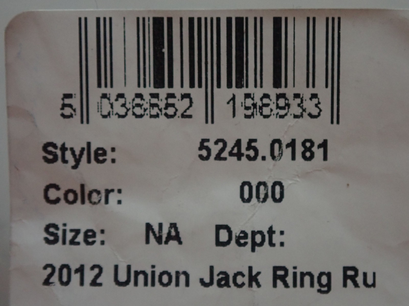 LINKS OF LONDON 925 STERLING SILVER 2012 UNION JACK RUTHENIUM RING R SZ 8
