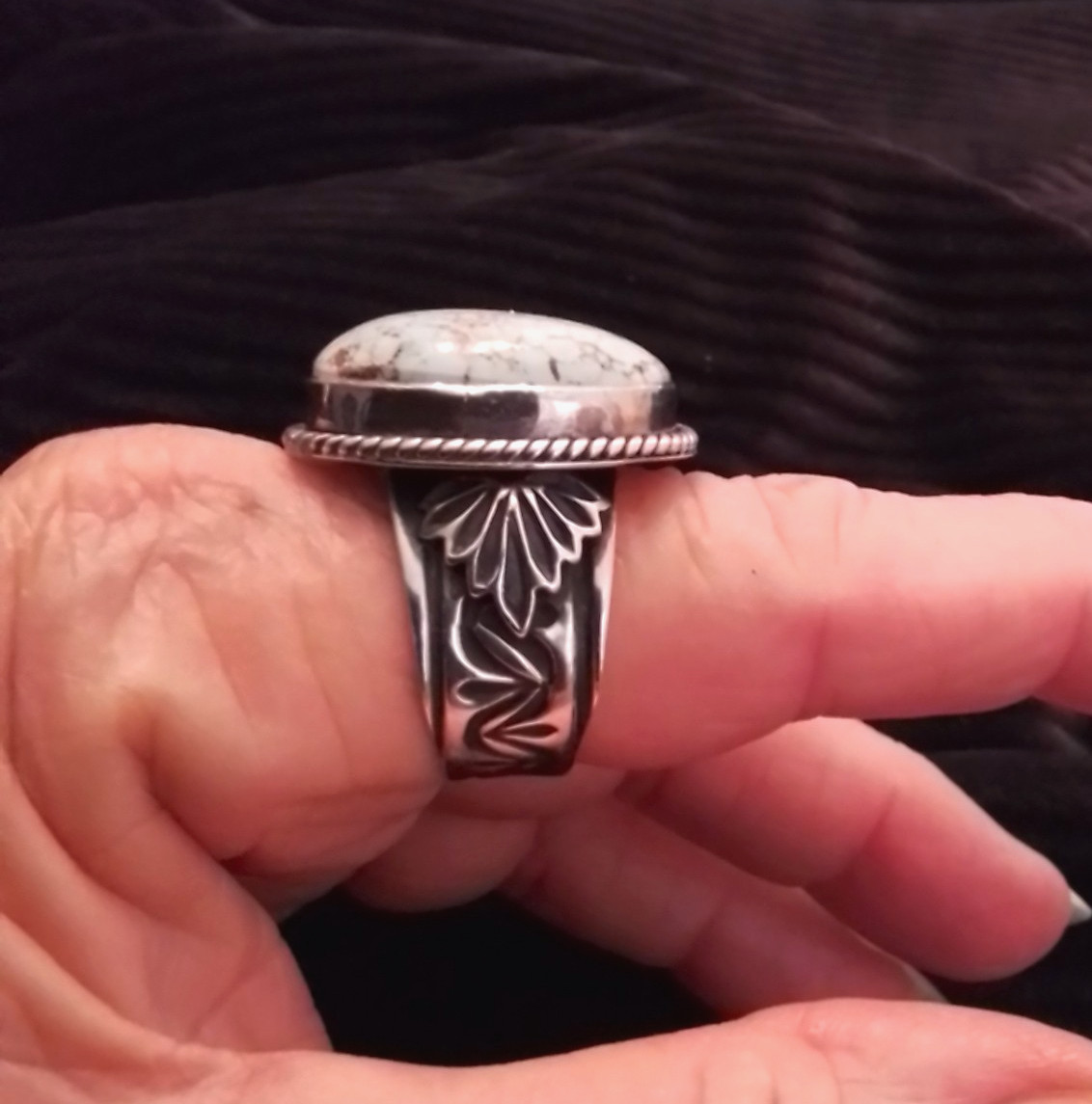 SUNSHINE REEVES Dry Creek Turquoise Sterling Silver Ring Size 11.5 Navajo