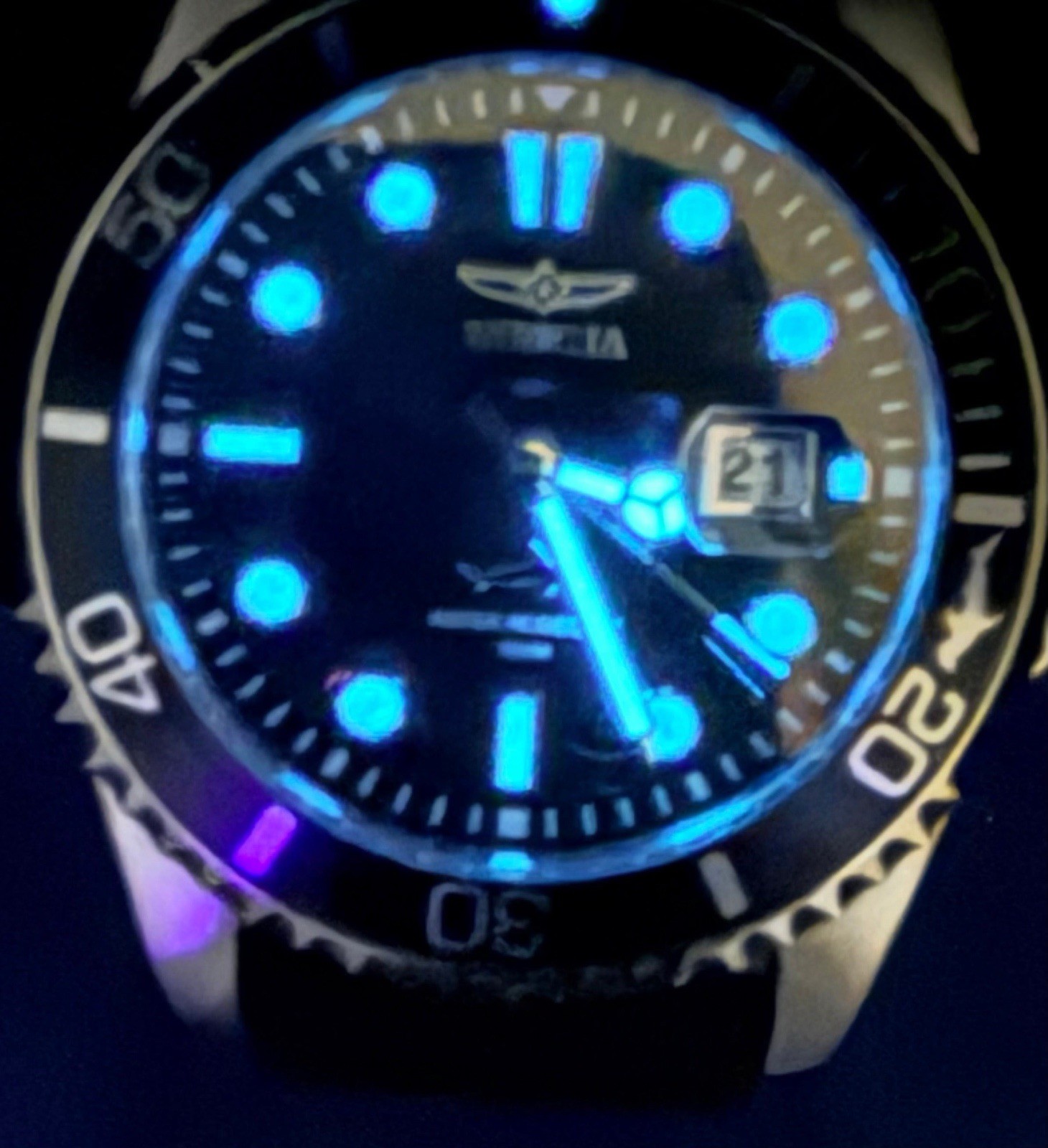 30621 Invicta Mens Pro Diver Charcoal Dial Stainless Steel 43mm Watch 100m PC32