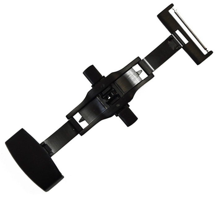 18mm Panatime PVD (Black) Finish Easy Open Push Button Deployant Buckle