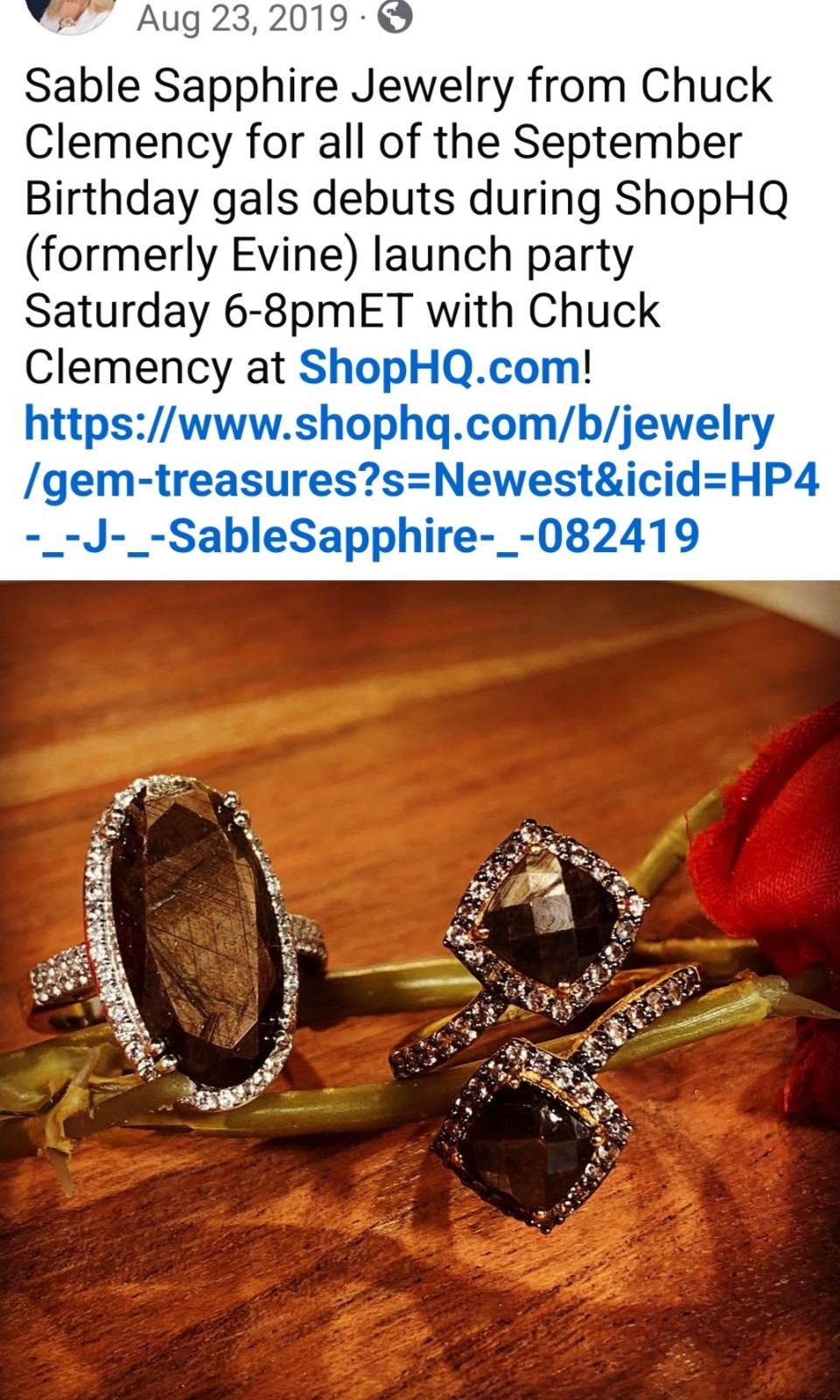 Chuck Clemency GEM TREASURES Sable Sapphire Ring LARGE Designer Evine ShopHQ 925