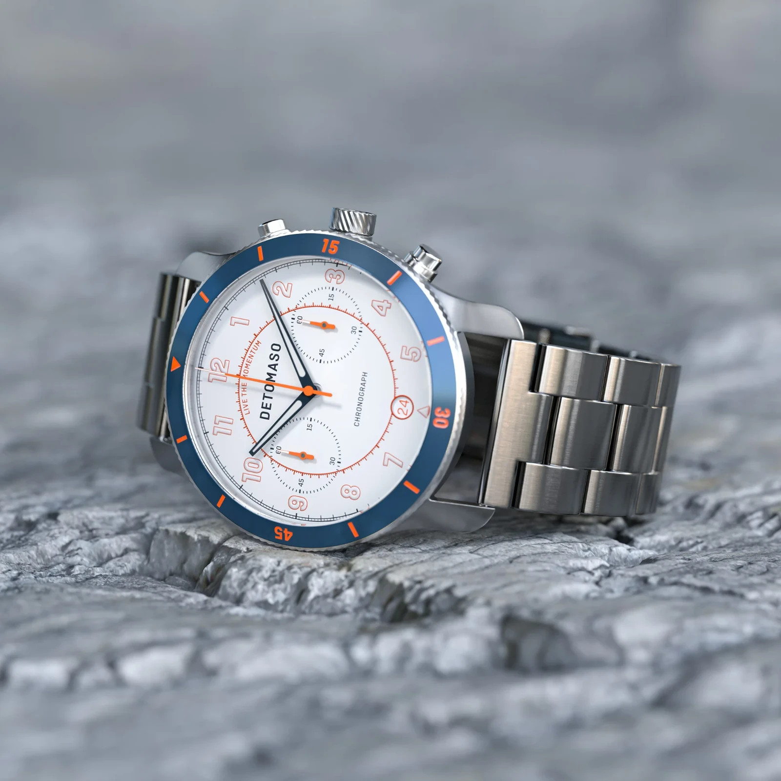 DETOMASO VENTURE CHRONOGRAPHLIMITED EDITION WHITE BLUE 42 mm MSRP $269 🔥New🔥