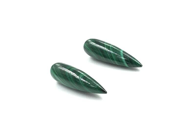 Natural Malachite Teardrop Loose Gemstone For Jewelry
