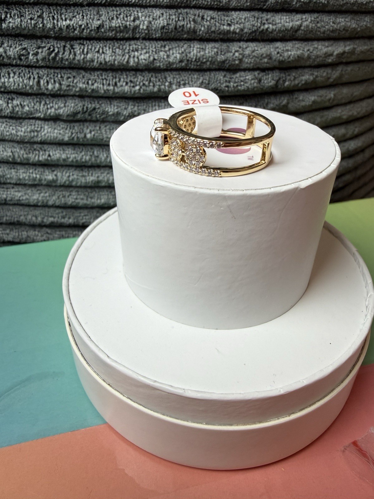 BP OG Ring Size 10 “She Runs The Room” Diamond CZ on Gold Plating