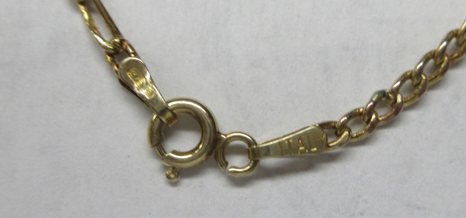 10K SOLID GOLD 16″ HOLLOW 2.2MM FIGARO NECKLACE CHAIN 2 GRAMS