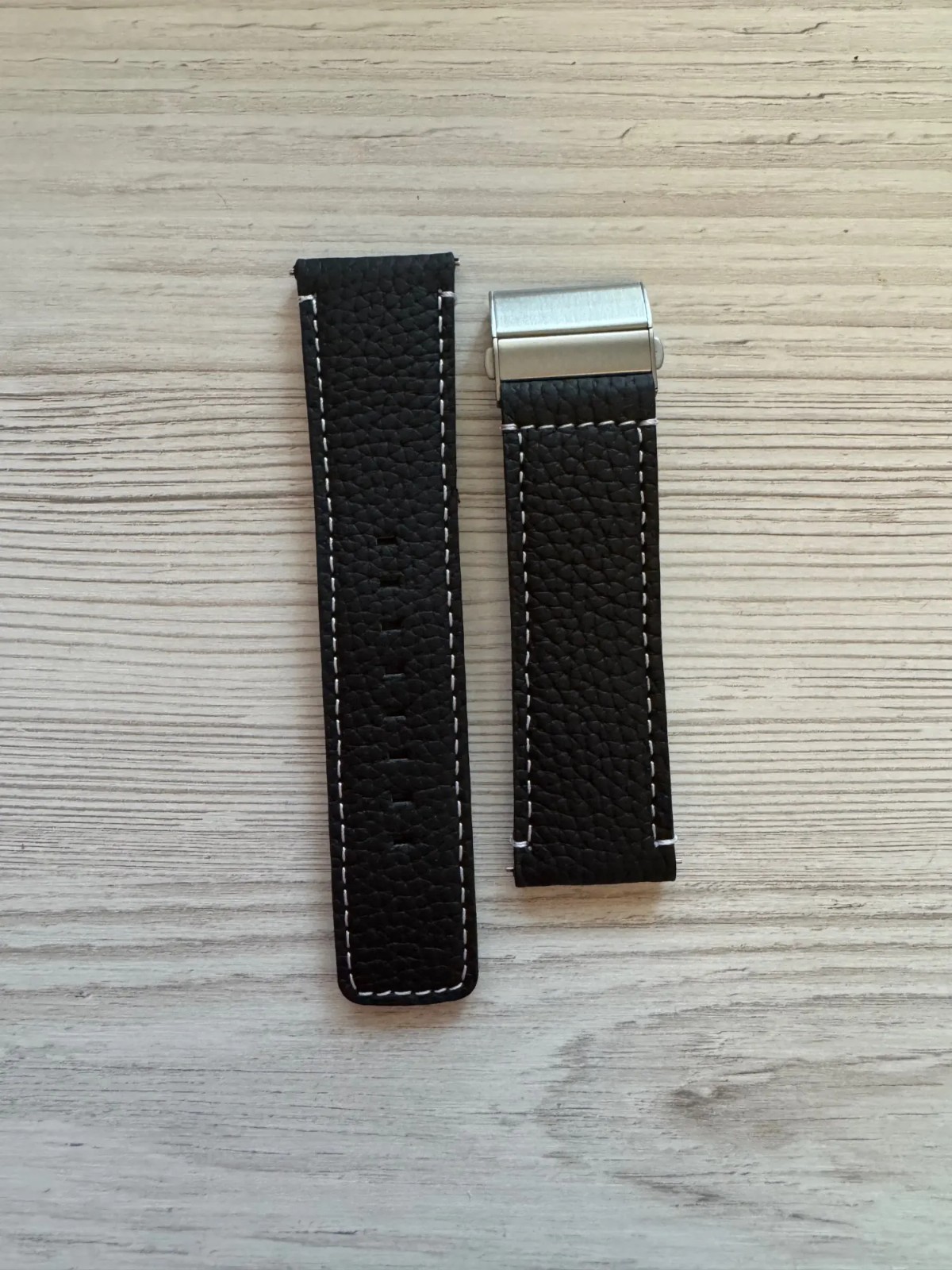 Genuine Leather Watch Band Strap Unisex Deployment Clasp 18/20/22/24mm
