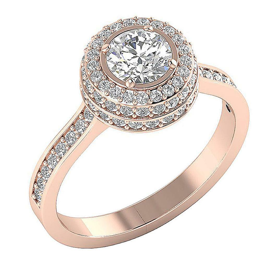 Solitaire Engagement Ring Natural Diamond 14K Yellow Gold I1 G 1.60 Ct 11.00 MM